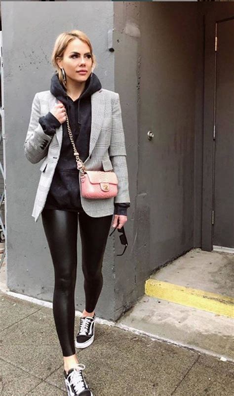 black leather leggings outfit|casual black leggings.